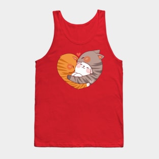 Heart Cuddling Cats Tank Top